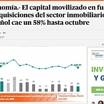 El capital movilizado en fusiones y adquisiciones del sector inmobiliario espaol cae un 58% hasta octubre